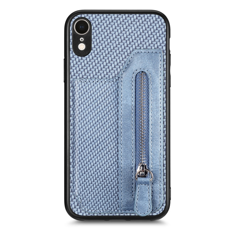 Carbon Fiber Horizontal Flip Zipper Wallet Phone Case, For iPhone XR, For iPhone XS Max, For iPhone SE 2022 / 2020 / 7 / 8, For iPhone 7 Plus / 8 Plus