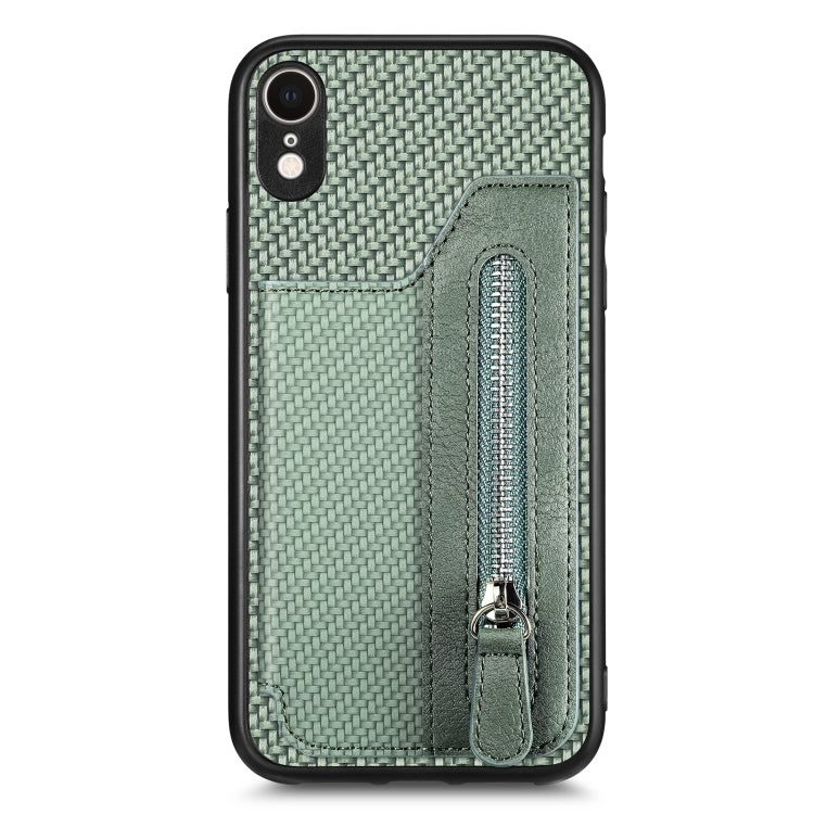 Carbon Fiber Horizontal Flip Zipper Wallet Phone Case, For iPhone XR, For iPhone XS Max, For iPhone SE 2022 / 2020 / 7 / 8, For iPhone 7 Plus / 8 Plus