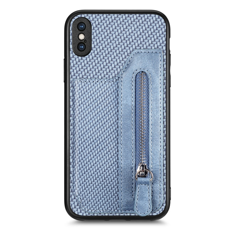 Carbon Fiber Horizontal Flip Zipper Wallet Phone Case, For iPhone XR, For iPhone XS Max, For iPhone SE 2022 / 2020 / 7 / 8, For iPhone 7 Plus / 8 Plus