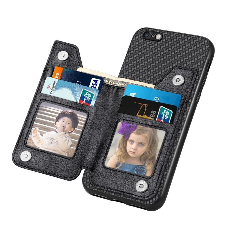 Carbon Fiber Horizontal Flip Zipper Wallet Phone Case