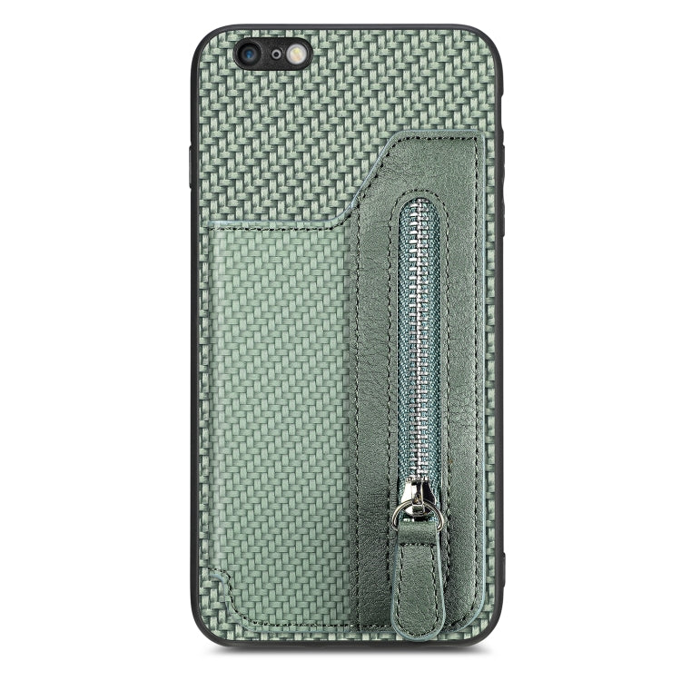 Carbon Fiber Horizontal Flip Zipper Wallet Phone Case