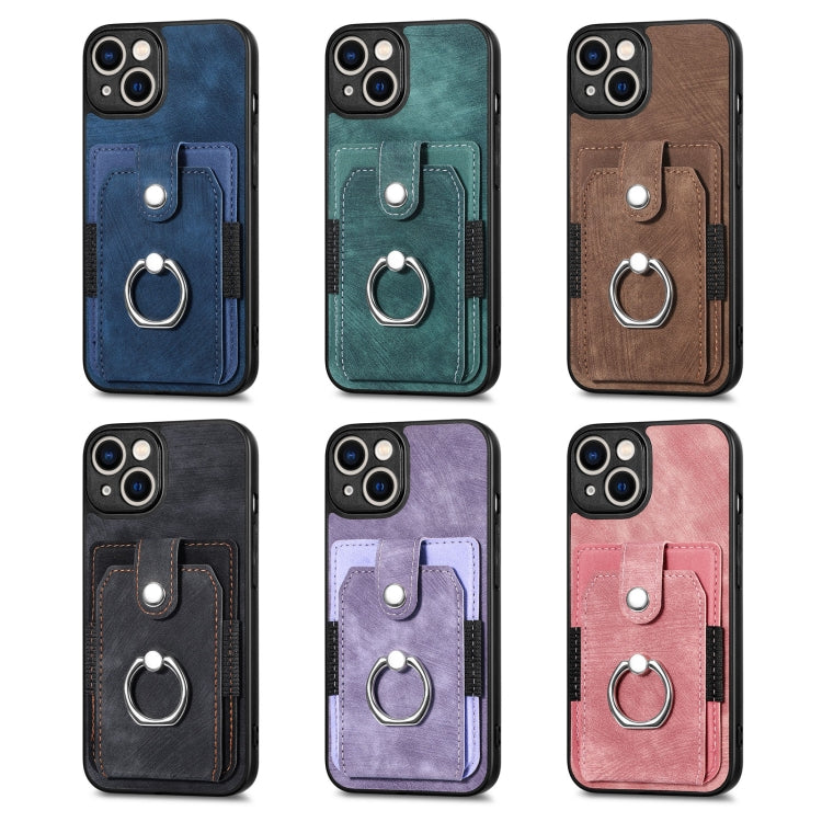 Retro Skin-feel Ring Card Wallet Phone Case, For iPhone 11, For iPhone 11 Pro, For iPhone 11 Pro Max, For iPhone X / XS