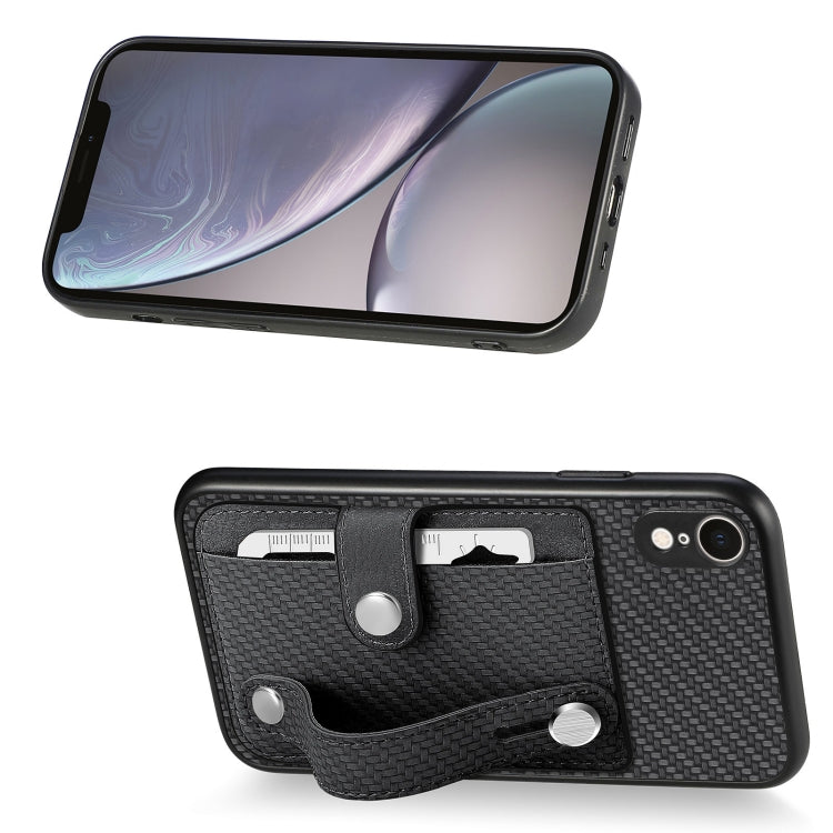 Wristband Kickstand Card Wallet Back Cover Phone Case with Tool Knife, For iPhone XR, For iPhone XS Max, For iPhone SE 2022 / 2020 / 7 / 8, For iPhone 7 Plus / 8 Plus