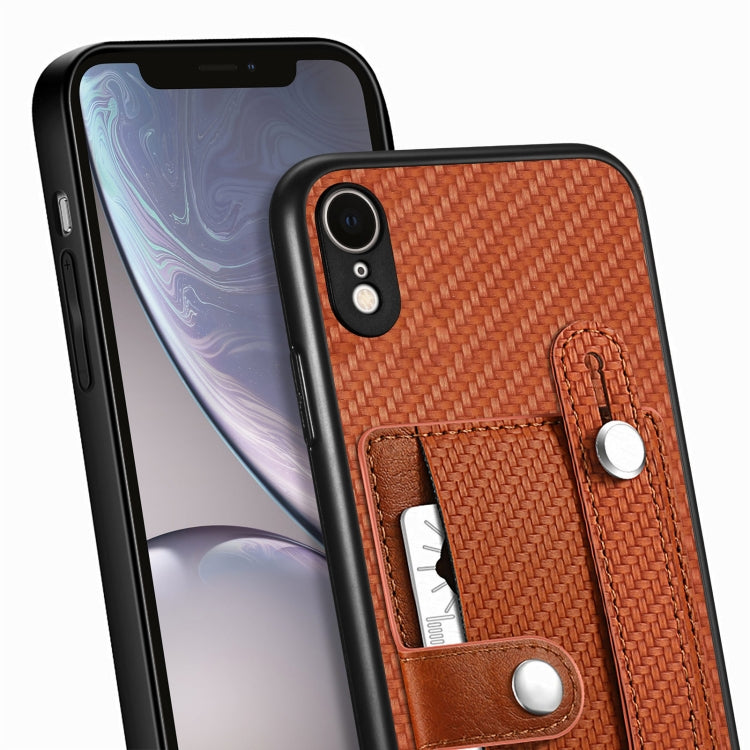 Wristband Kickstand Card Wallet Back Cover Phone Case with Tool Knife, For iPhone XR, For iPhone XS Max, For iPhone SE 2022 / 2020 / 7 / 8, For iPhone 7 Plus / 8 Plus