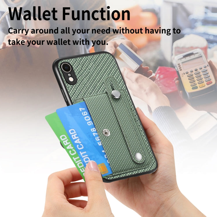 Wristband Kickstand Card Wallet Back Cover Phone Case with Tool Knife, For iPhone XR, For iPhone XS Max, For iPhone SE 2022 / 2020 / 7 / 8, For iPhone 7 Plus / 8 Plus