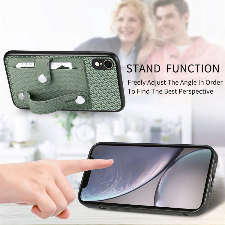 Wristband Kickstand Card Wallet Back Cover Phone Case with Tool Knife, For iPhone XR, For iPhone XS Max, For iPhone SE 2022 / 2020 / 7 / 8, For iPhone 7 Plus / 8 Plus