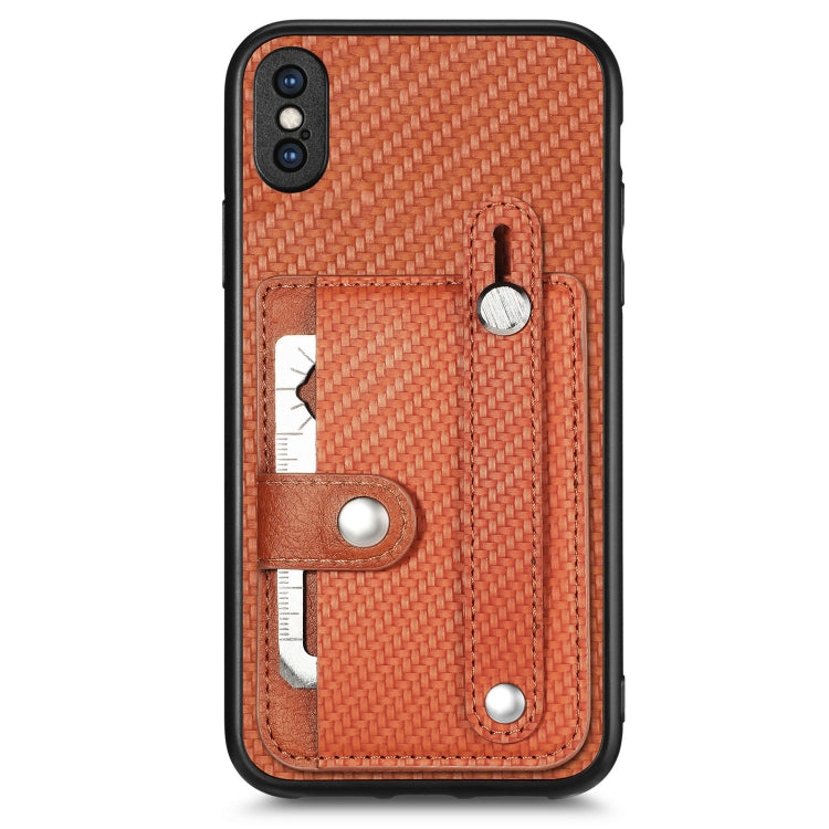 Wristband Kickstand Card Wallet Back Cover Phone Case with Tool Knife, For iPhone XR, For iPhone XS Max, For iPhone SE 2022 / 2020 / 7 / 8, For iPhone 7 Plus / 8 Plus