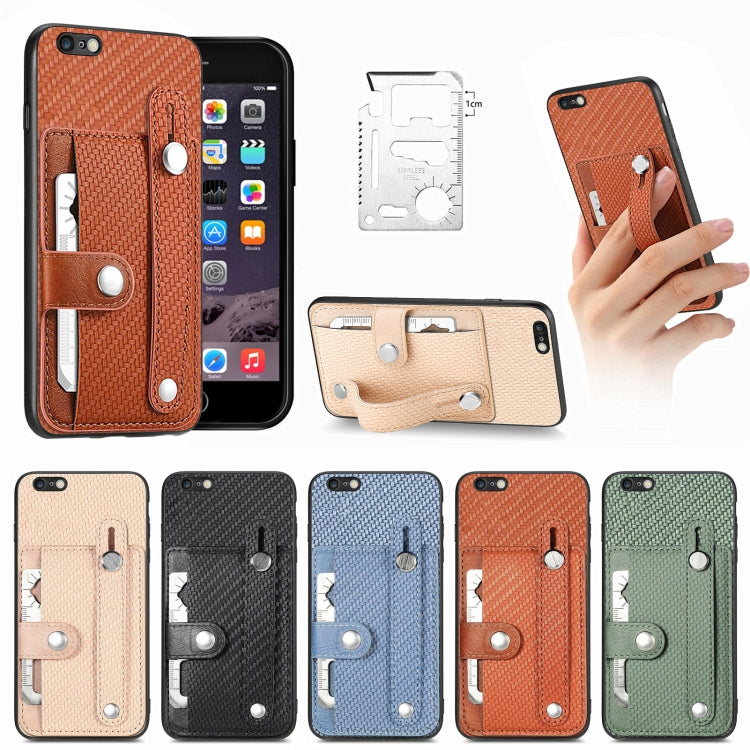 Wristband Kickstand Card Wallet Back Cover Phone Case with Tool Knife, For iPhone 6 / 6s, For  iPhone 6 Plus / 6s Plus