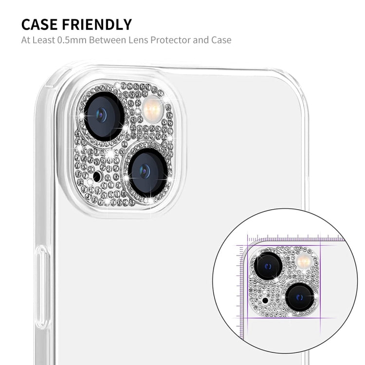 For iPhone 13 / 13 mini ENKAY Hat-Prince Blink Diamond Camera Lens Aluminium Alloy Tempered Glass Film, For iPhone 13 / 13 mini