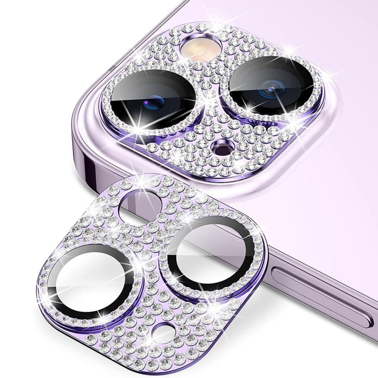 For iPhone 14 / 14 Plus ENKAY Hat-Prince Blink Diamond Camera Lens Aluminium Alloy Tempered Glass Film, For iPhone 14 / 14 Plus