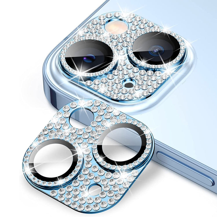 For iPhone 14 / 14 Plus ENKAY Hat-Prince Blink Diamond Camera Lens Aluminium Alloy Tempered Glass Film, For iPhone 14 / 14 Plus