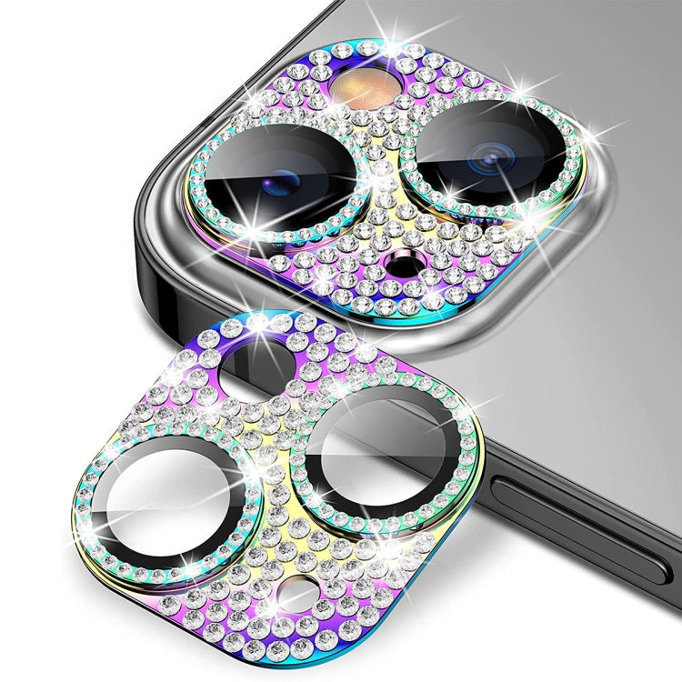 For iPhone 14 / 14 Plus ENKAY Hat-Prince Blink Diamond Camera Lens Aluminium Alloy Tempered Glass Film, For iPhone 14 / 14 Plus