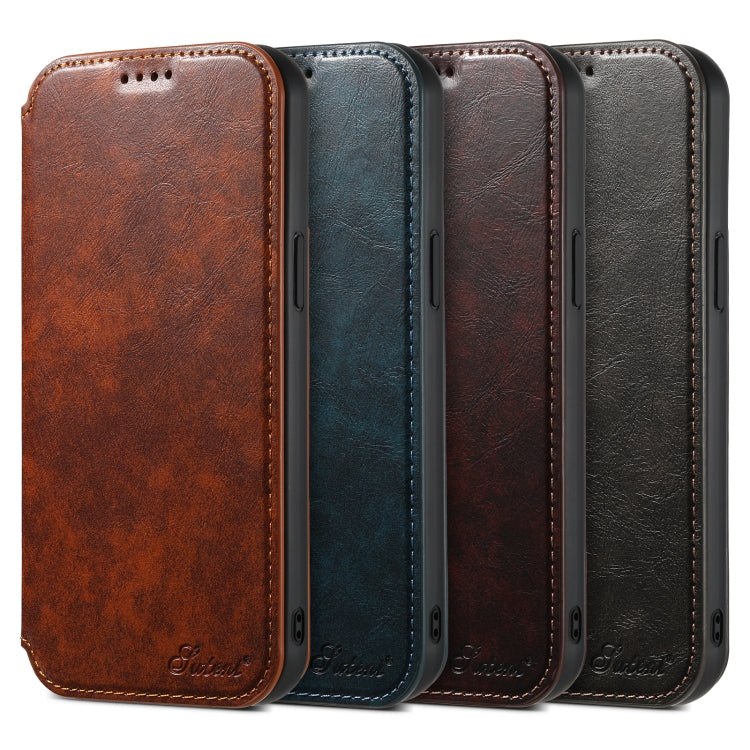 Suteni J05 Leather Magnetic Magsafe Phone Case, For iPhone 14 Pro, For iPhone 14 Plus, For iPhone 14 Pro Max