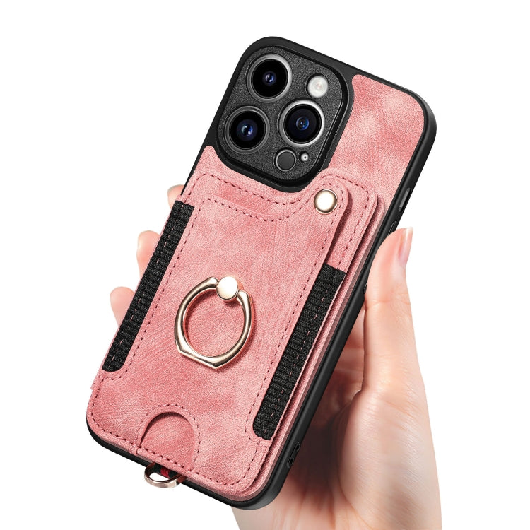Retro Skin-feel Ring Multi-card Wallet Phone Case, For iPhone 14, For iPhone 14 Pro, For iPhone 14 Plus, For iPhone 14 Pro Max