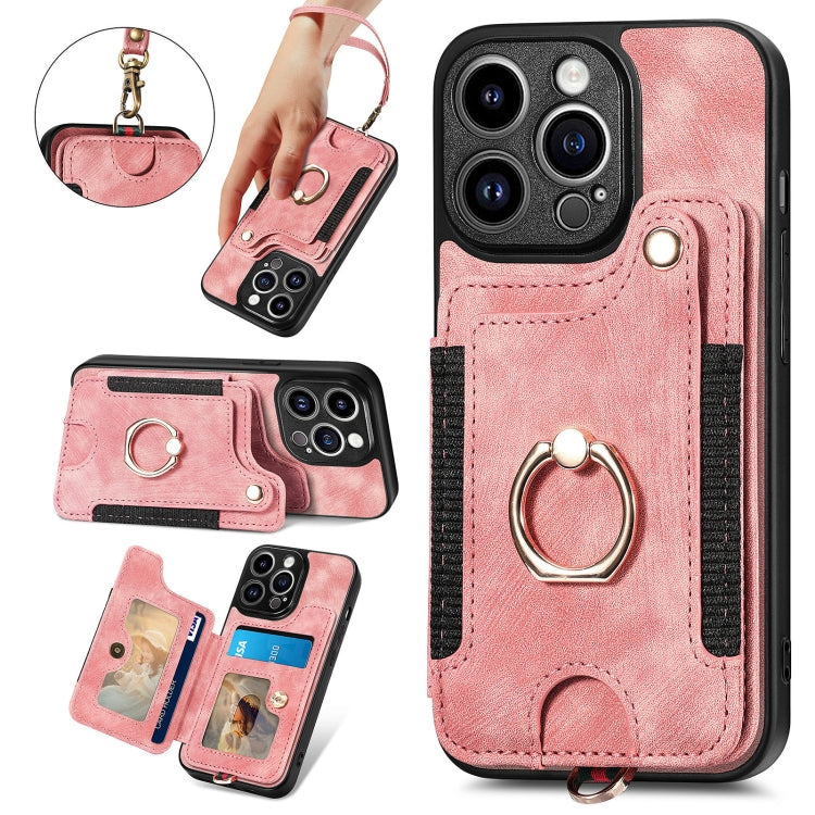 Retro Skin-feel Ring Multi-card Wallet Phone Case, For iPhone 14, For iPhone 14 Pro, For iPhone 14 Plus, For iPhone 14 Pro Max