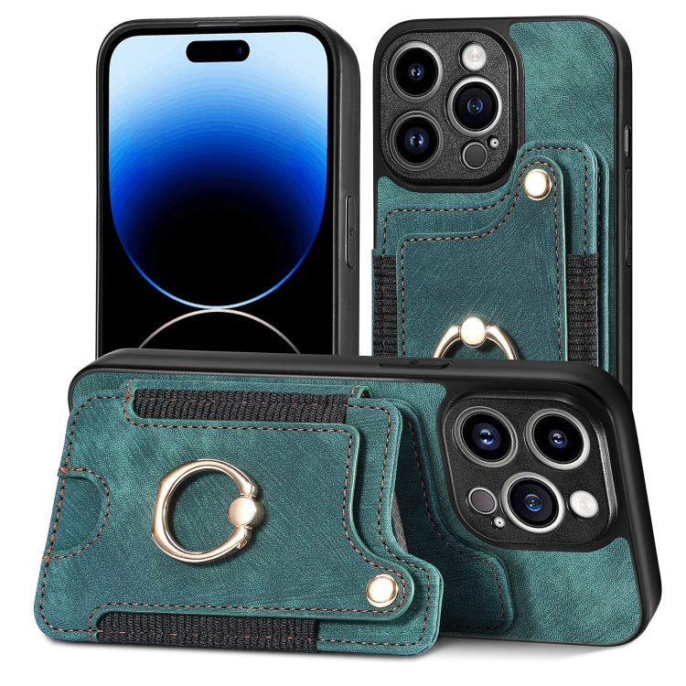 Retro Skin-feel Ring Multi-card Wallet Phone Case, For iPhone 13, For iPhone 13 Pro, For iPhone 13 Pro Max, For iPhone 13 mini