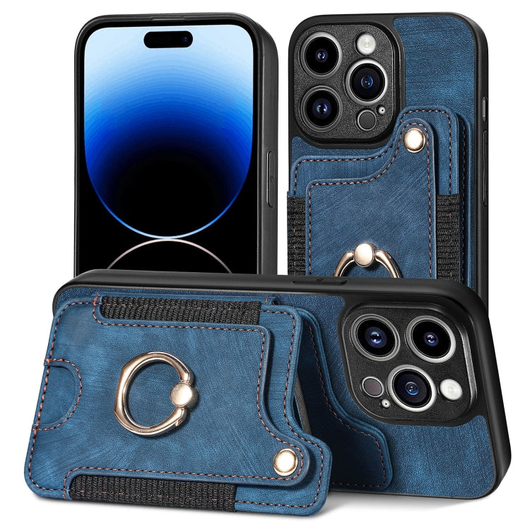 Retro Skin-feel Ring Multi-card Wallet Phone Case, For iPhone 12 mini, For iPhone 12, For iPhone 12 Pro, For iPhone 12 Pro Max