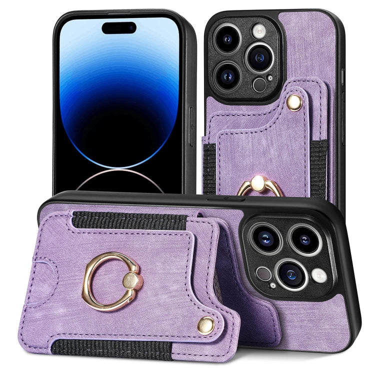 Retro Skin-feel Ring Multi-card Wallet Phone Case, For iPhone 12 mini, For iPhone 12, For iPhone 12 Pro, For iPhone 12 Pro Max