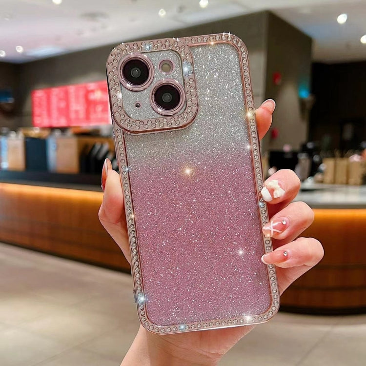 Diamond Gradient Glitter Plated TPU Phone Case, For iPhone 14 Pro Max, For iPhone 15 Plus, For iPhone 15