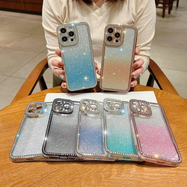 Diamond Gradient Glitter Plated TPU Phone Case, For iPhone 14 Plus, For iPhone 11 Pro