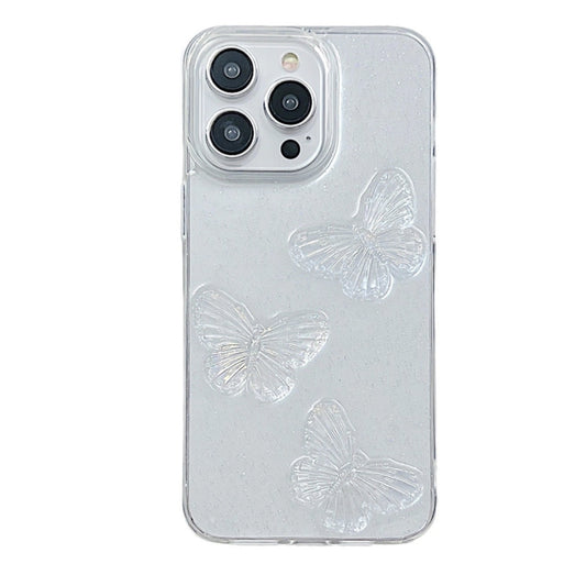Clear Crystal Butterflies TPU Phone Case, For iPhone 16 Pro Max, For iPhone 16 Pro, For iPhone 16 Plus, For iPhone 16, For iPhone 15 Pro Max, For iPhone 15 Pro, For iPhone 15 Plus, For iPhone 15, For iPhone 14 Plus, For iPhone 14, For iPhone 14 Pro    ...