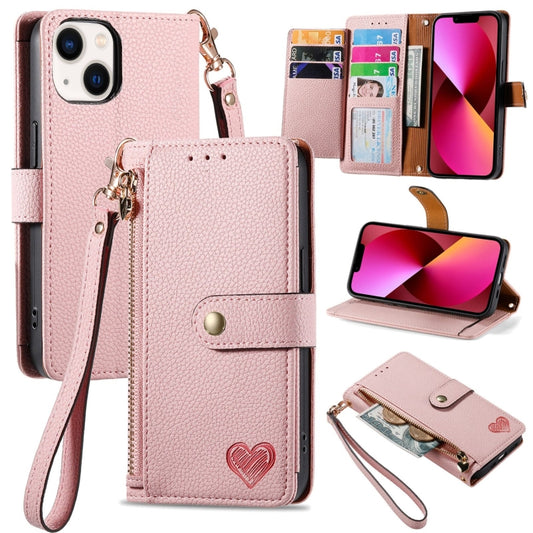 Love Zipper Lanyard Leather Phone Case, For iPhone 13, For iPhone 12 / 12 Pro, For iPhone 12 Pro Max, For iPhone 11 Pro Max