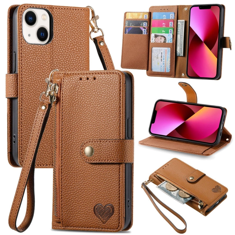 Love Zipper Lanyard Leather Phone Case, For iPhone 13, For iPhone 12 / 12 Pro, For iPhone 12 Pro Max, For iPhone 11 Pro Max