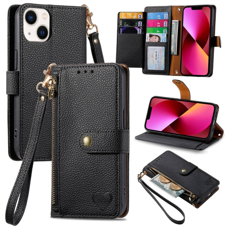 Love Zipper Lanyard Leather Phone Case, For iPhone 13, For iPhone 12 / 12 Pro, For iPhone 12 Pro Max, For iPhone 11 Pro Max