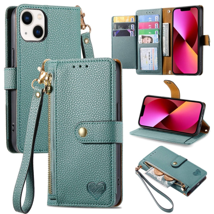 Love Zipper Lanyard Leather Phone Case, For iPhone 13, For iPhone 12 / 12 Pro, For iPhone 12 Pro Max, For iPhone 11 Pro Max