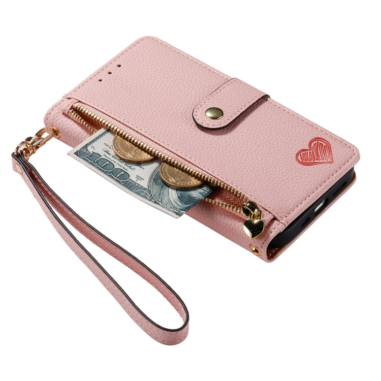 Love Zipper Lanyard Leather Phone Case, For iPhone 11, For iPhone 11 Pro, For iPhone XR, For iPhone XS Max