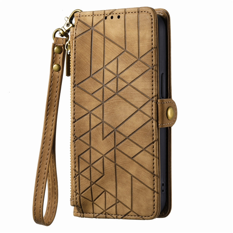 Geometric Zipper Wallet Side Buckle Leather Phone Case, For iPhone 7 Plus / 8 Plus, For iPhone 6 Plus / 6s Plus, For iPhone 6 / 6s