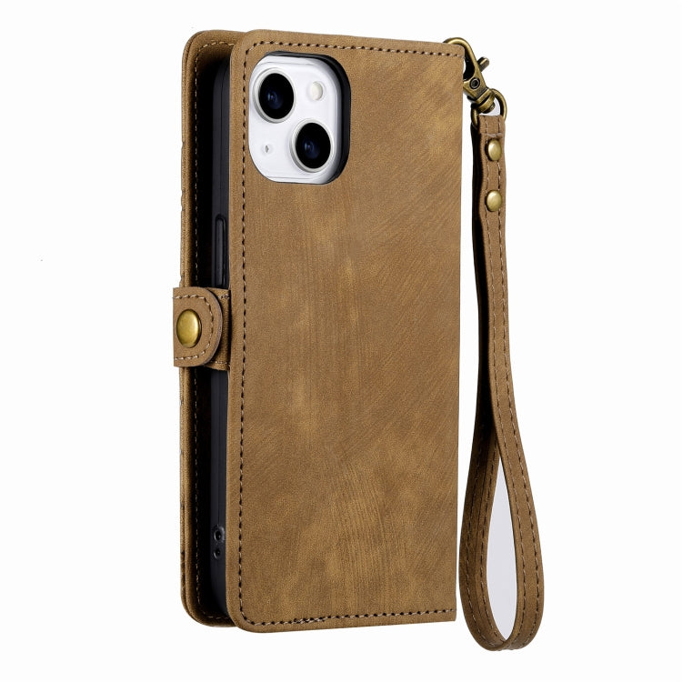 Geometric Zipper Wallet Side Buckle Leather Phone Case, For iPhone 7 Plus / 8 Plus, For iPhone 6 Plus / 6s Plus, For iPhone 6 / 6s