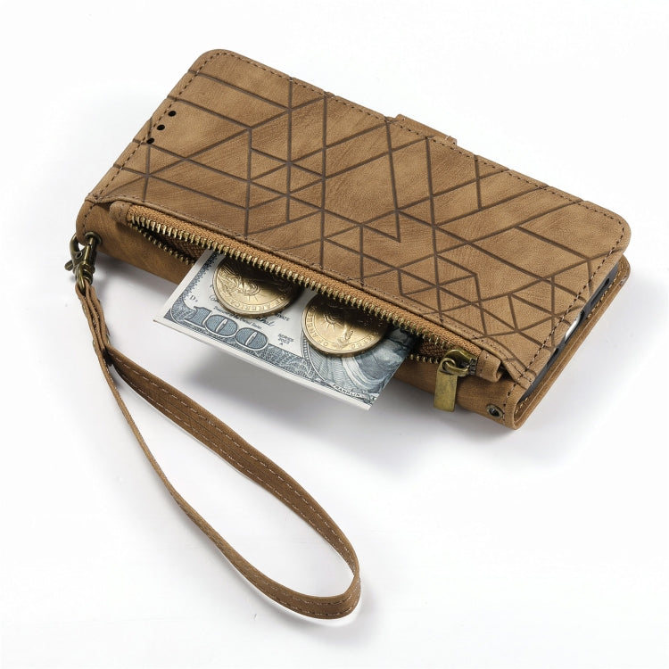 Geometric Zipper Wallet Side Buckle Leather Phone Case, For iPhone 7 Plus / 8 Plus, For iPhone 6 Plus / 6s Plus, For iPhone 6 / 6s