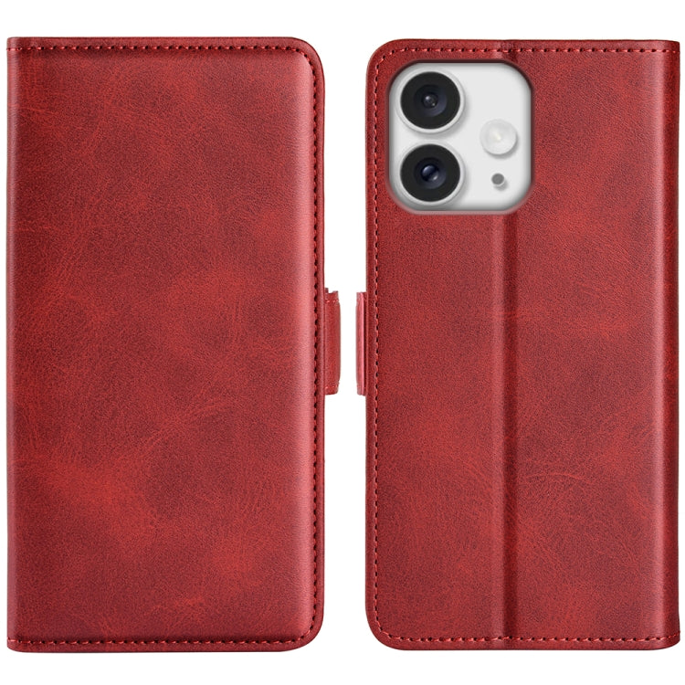 Dual-side Magnetic Buckle Horizontal Flip Leather Phone Case, For iPhone 16 Pro Max, For iPhone 16e, For iPhone 16 Pro, For iPhone 16 Plus