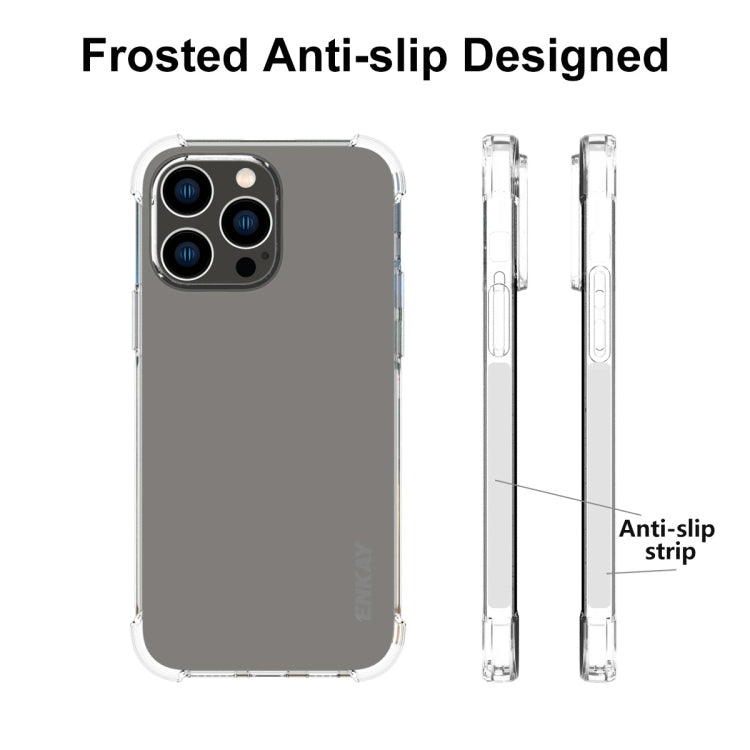 ENKAY Transparent TPU Shockproof Phone Case with Glass Film, For iPhone 15 Pro Max, For iPhone 14 Plus, For iPhone 15 Pro, For iPhone 14, For iPhone 15 Plus, For iPhone 14 Pro, For iPhone 14 Pro Max, For iPhone 15