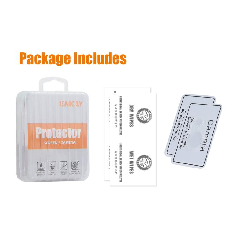 2pcs ENKAY Hat-Prince 9H Rear Camera Lens Tempered Glass Film