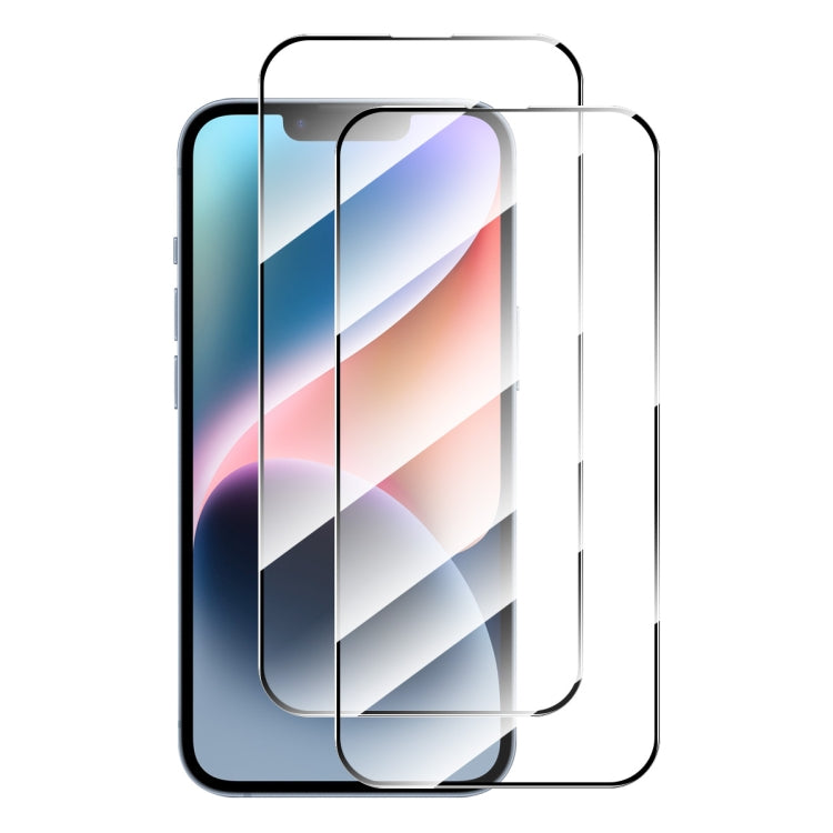 2pcs ENKAY Full Glue High Aluminum-silicon Tempered Glass Film, For iPhone 17e / 16e, For iPhone 16 Pro Max, For iPhone 16 Pro, For iPhone 16 Plus, For iPhone 16, For iPhone 15 Pro Max, For iPhone 15 Pro, For iPhone 15 Plus, For iPhone 15