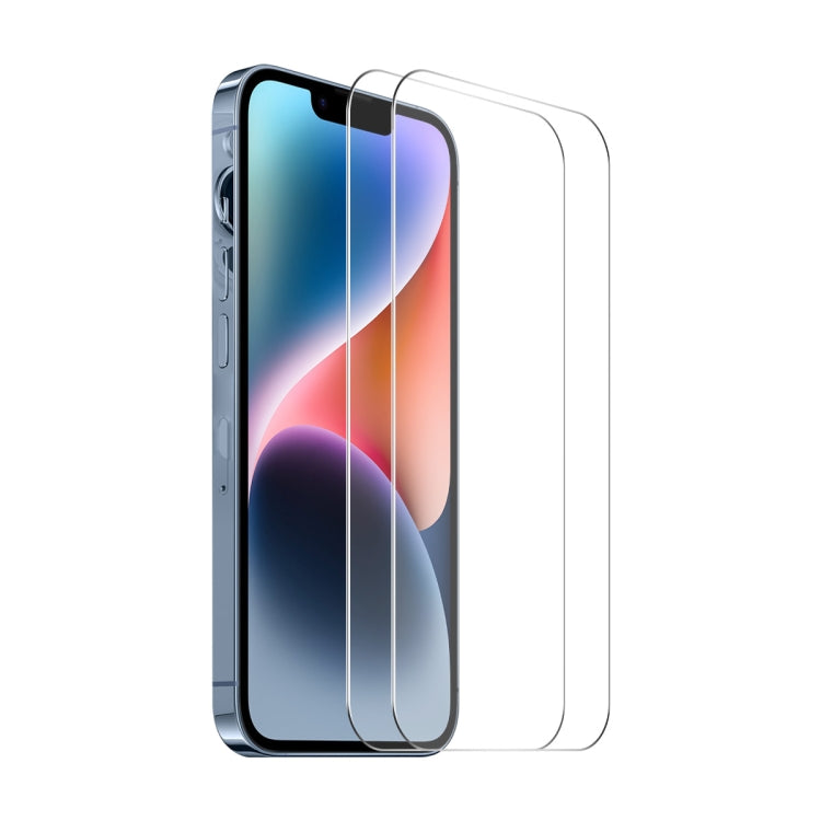 2pcs NKAY 0.26mm 9H 2.5D High Aluminum-silicon Tempered Glass Film, For iPhone 17e / 16e, For iPhone 16 Pro Max, For iPhone 16 Pro, For iPhone 16 Plus, For iPhone 16, For iPhone 15 Pro Max, For iPhone 15 Pro, For iPhone 15 Plus, For iPhone 15
