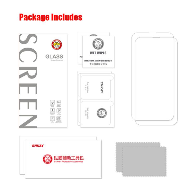2pcs NKAY 0.26mm 9H 2.5D High Aluminum-silicon Tempered Glass Film, For iPhone 17e / 16e, For iPhone 16 Pro Max, For iPhone 16 Pro, For iPhone 16 Plus, For iPhone 16, For iPhone 15 Pro Max, For iPhone 15 Pro, For iPhone 15 Plus, For iPhone 15