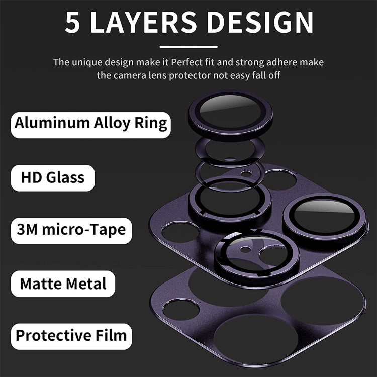 ENKAY Anti-reflection Camera Lens Aluminium Alloy Tempered Glass Film, For iPhone 15 Pro / 15 Pro Max
