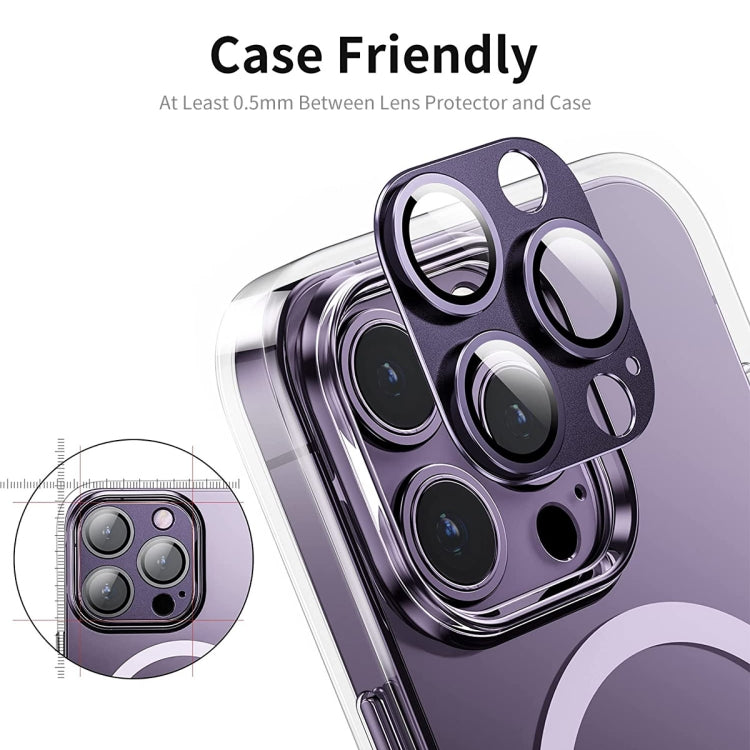 ENKAY Anti-reflection Camera Lens Aluminium Alloy Tempered Glass Film, For iPhone 15 Pro / 15 Pro Max
