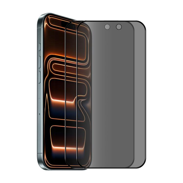 2pcs ENKAY Hat-Prince 28° Anti-peeping Tempered Glass Protector Full Screen Film, For iPhone 16 Pro Max, For iPhone 16 Pro, For iPhone 16 Plus, For iPhone 16, For iPhone 15 Pro Max, For iPhone 15 Pro, For iPhone 15 Plus, For iPhone 15
