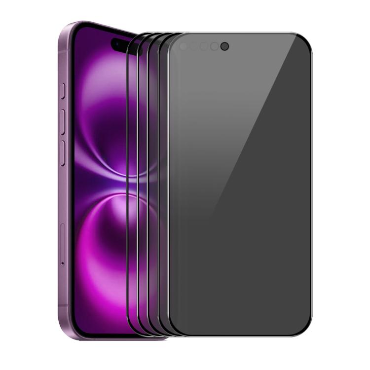 5pcs ENKAY Hat-Prince 28° Anti-peeping Tempered Glass Protector Full Screen Film, For iPhone 16 Pro Max, For iPhone 16 Pro, For iPhone 16 Plus, For iPhone 16, For iPhone 15 Pro Max, For iPhone 15 Pro, For iPhone 15 Plus, For iPhone 15