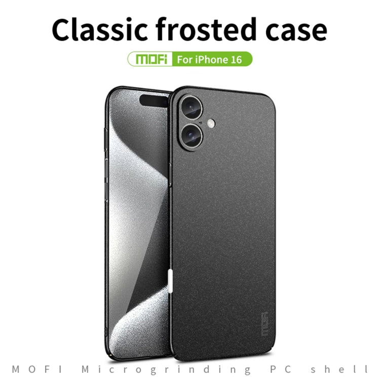MOFI Fandun Series Frosted PC Ultra-thin All-inclusive Phone Case, For iPhone 16, For iPhone 15 Pro Max, For iPhone 15 Pro, For iPhone 15 Plus