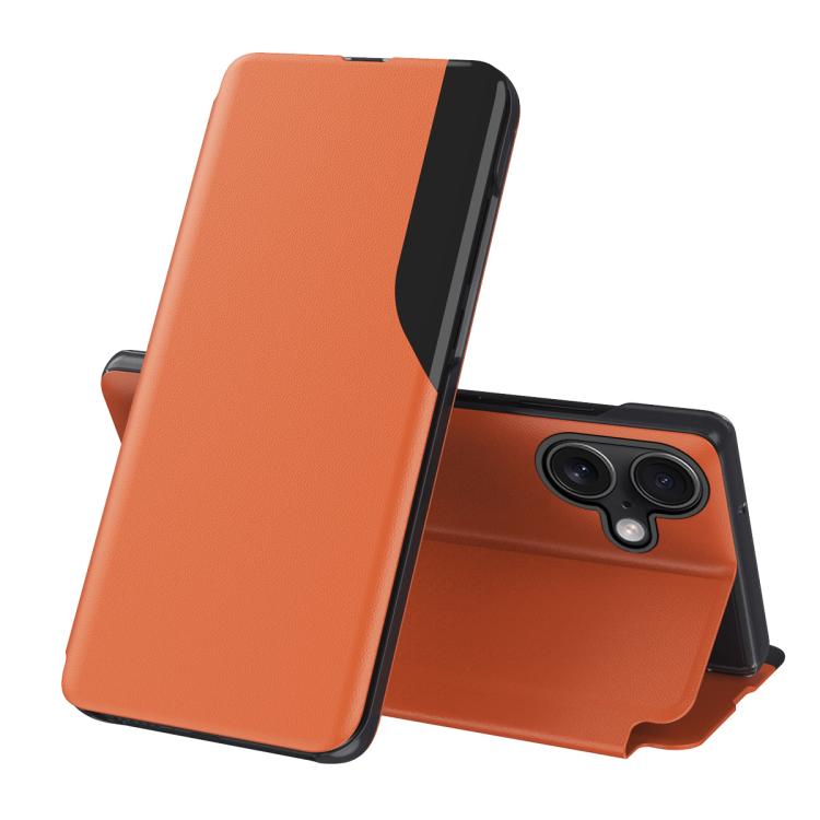 Side Display Flip Leather Phone Case, For iPhone 17e / 16e, For iPhone 17 Pro Max, For iPhone 17 Pro, For iPhone 17