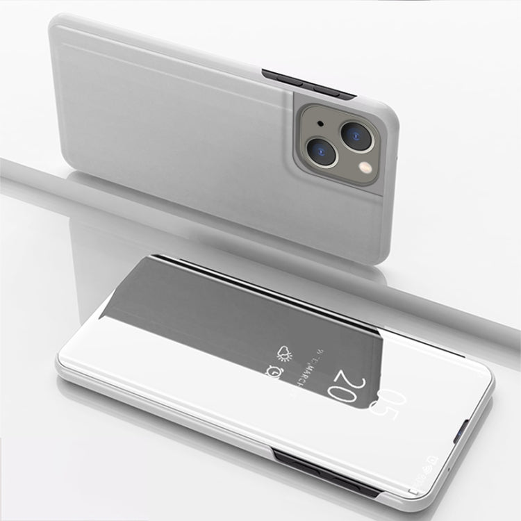Plated Mirror Horizontal Flip Leather Phone Case with Holder, For iPhone 15 Pro Max, For iPhone 15 Pro, For iPhone 15 Plus