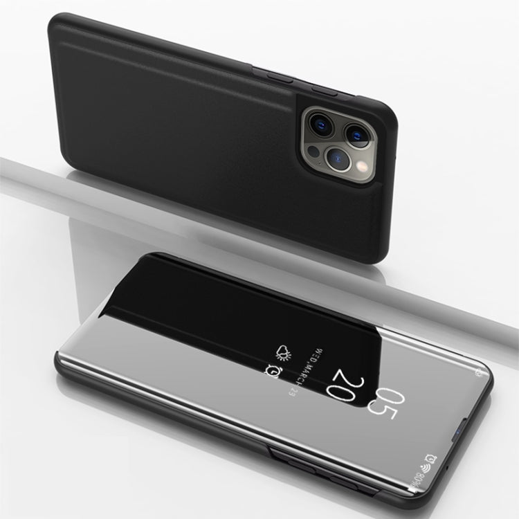 Plated Mirror Horizontal Flip Leather Phone Case with Holder, For iPhone Air, For iPhone 16e, For iPhone 16 Pro Max