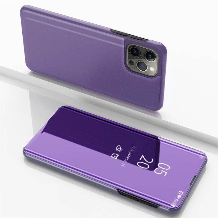 Plated Mirror Horizontal Flip Leather Phone Case with Holder, For iPhone Air, For iPhone 16e, For iPhone 16 Pro Max