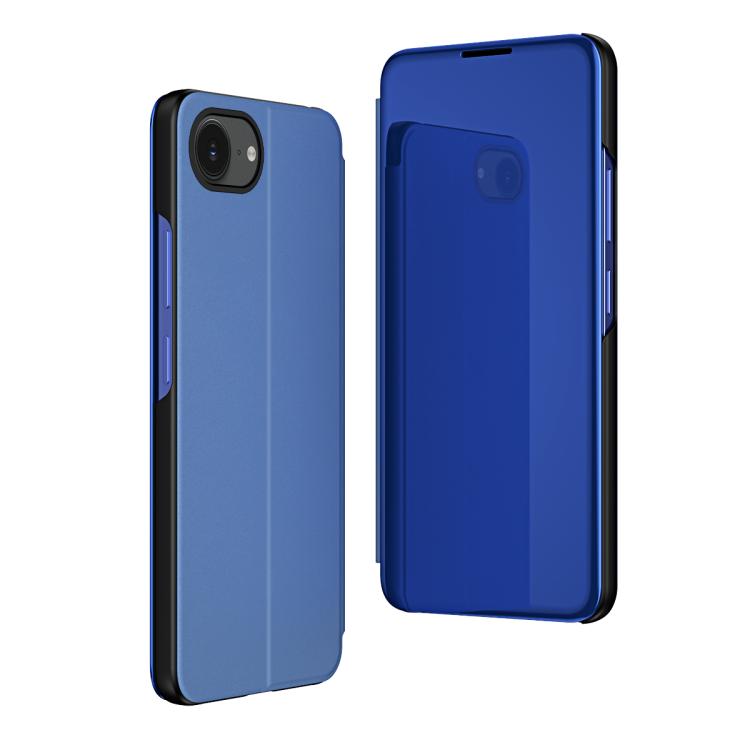 Plated Mirror Horizontal Flip Leather Phone Case with Holder