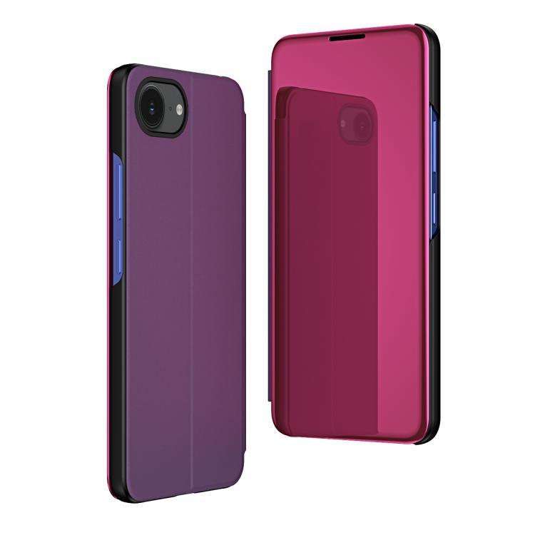 Plated Mirror Horizontal Flip Leather Phone Case with Holder